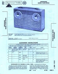 1959 CORONADO RA48-9898A RADIO SERVICE MANUAL PHOTOFACT SCHEMATIC DIAGRAM REPAIR - Picture 1 of 1