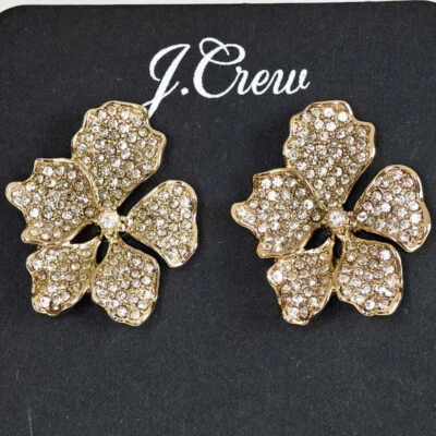 Серьги-гвоздики с кристаллами и цветами Jcrew шикарные женские ювелирные изделия для вечеринок отпусков - Изображение 1 из 4
