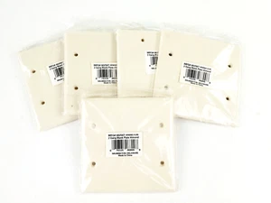 5PK BLANK 2-gang Wall Cover Face Plate Almond Gloss 4.5” 602507 WH0902-ALM - Picture 1 of 6