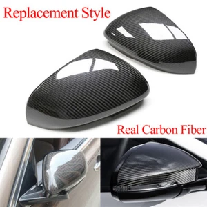 Replace For Jaguar XE XF XK XJ I-PACE 2009-2023 Carbon Fiber Side Mirror Covers - Picture 1 of 14