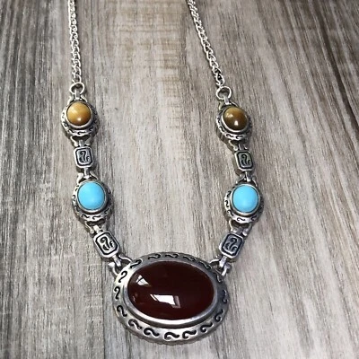sterling silver carnelian necklace - Image 1 of 4