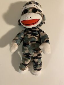 Ty Camouflage Sock Monkey Beanie Baby - 9"