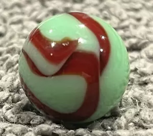 Christensen CAC Green Jade Swirl Marble w/red Swirls 5/8" Mint - Picture 1 of 8