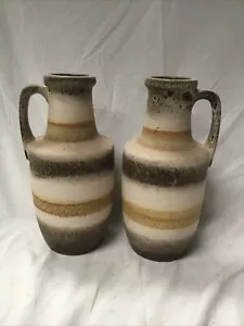 Pair Of West Germany Pottery Vases - Picture 1 of 3