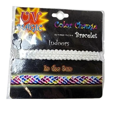 UV Magic Color Changing Stretch Bracelet White- Multicolor Fun Stocking Stuffer  - Image 1 of 2