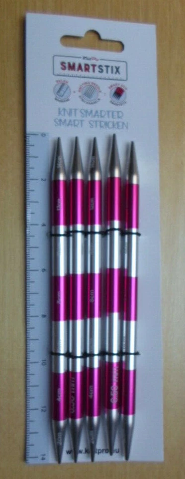 KNIT PRO - SMARTSTIX Knit pro Smartstix Nadelspiel 14 cm von 2,0 mm - 8,0 mm ,mit eigener Messskala