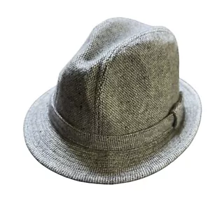 Dorfman Pacific Fedora Hat Mens Gray Tweed Dress Casual Medium - Picture 1 of 9