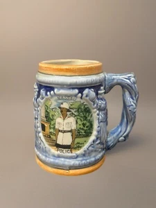 Vintage Nassau Police Ceramic Coffee Mug Blue - Picture 1 of 2