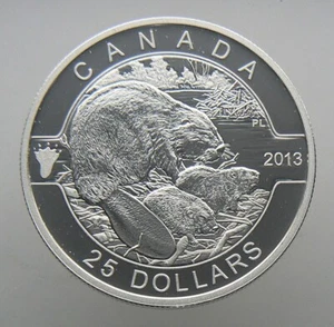 1 oz Silver 2013 Canada 25 Dollars O Canada - Beaver - Picture 1 of 2
