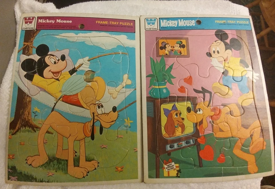 Vintage Mickey Mouse Frame Tray Puzzles, 2 - Image 1 of 2