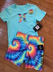 Nwt Boy Hurley Swim Tee and Trunks Outfit Rash Guard Set ~ UPF 50+ H20 Dri Sz4 - Picture 1 of 7