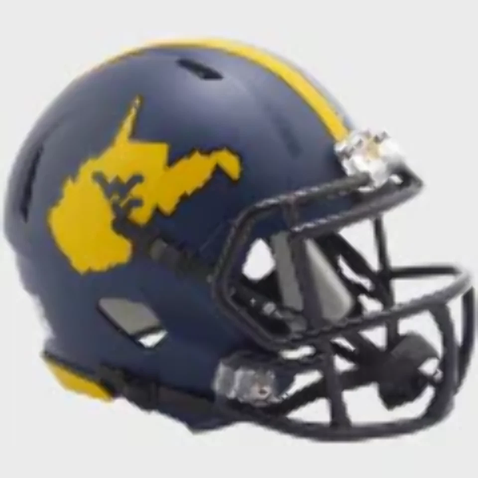 West Virginia Mountaineers NCAA Mini Speed Football Helmet 2023 Country Roads-NC