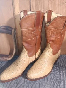 Mujer Botas Vaqueras 5B Falconhead Hornback Lagarto Marrón Tostado Artículo: P177 - Imagen 1 de 9
