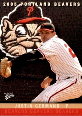 2005 Portland Beavers Multi-Ad #11 Justin Germano Claremont California CA Card - Image 1 of 2