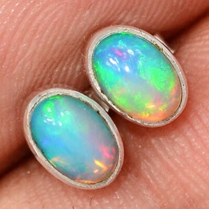 Natürlicher äthiopischer Opal 925 Sterling Silber Ohrringe Ohrstecker Schmuck CE50895 - Bild 1 von 1
