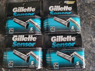 Gillette SENSOR 4 Pack of 5 Total 20 Razor Blades Cartridges - Image 1 of 2