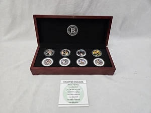 2024 Highland Mint Larry Bird Collection 8-Coin SET 39mm Silber mit Etui COA - Bild 1 von 16