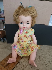 Vintage 1967 P&M Drink/Wet Doll With Rooted hair And Sleepy Eyes - Picture 1 of 6