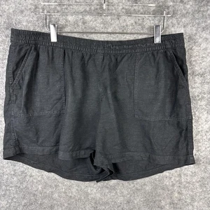 J Crew Shorts Herren XXL schwarz Leinenmischung Pull-On Gummibund Freizeit Sommer - Bild 1 von 10