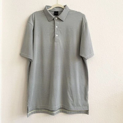 Camisa Polo de Golf Dunning Para Hombres Verde Crema Pin Rayas L Aire Libre Negocios Informal Foto 1 de 4