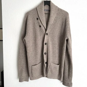 Vince Herren Strickjacke Wolle Yak Schalkragen Gr. L hellbraun  - Bild 1 von 7