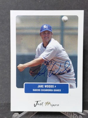 JAKE WOODS 2004 JUST MINORS AUTOGRAPHED ROOKIE ANGELS MARINERS PITCHER - Image 1 of 2