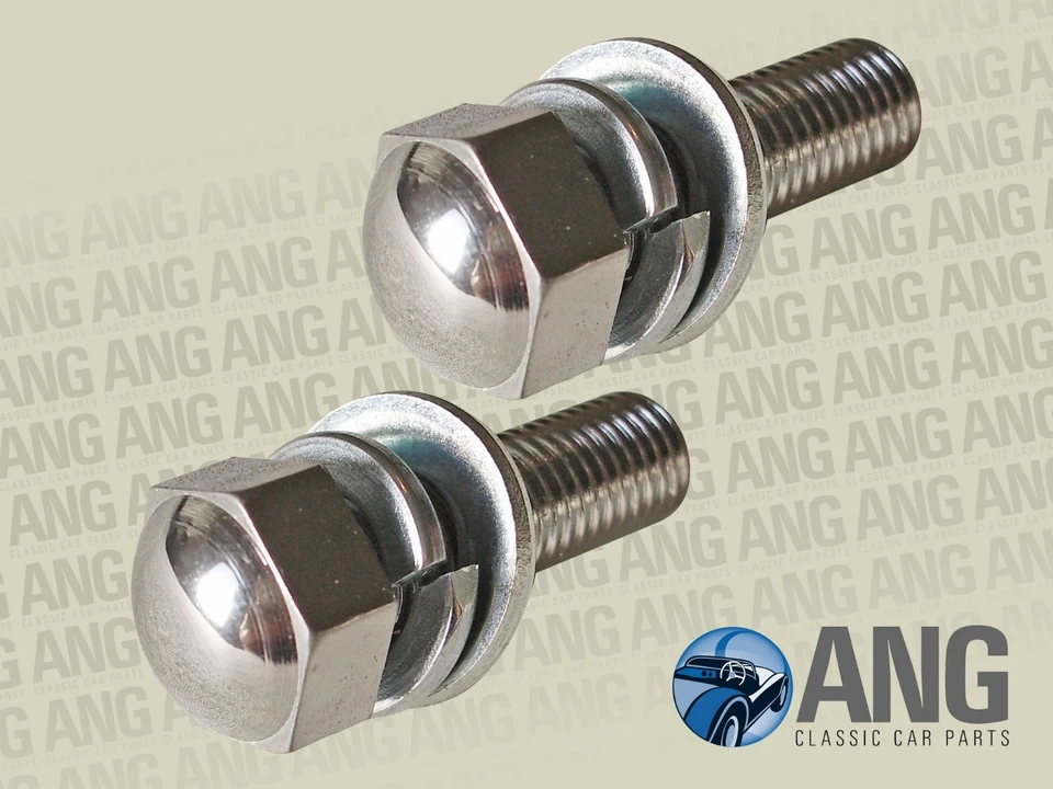 TRIUMPH TR4, TR4A, TR5 SURREY TOP ROOF TO REAR SCREEN CHROME BOLTS x 2  (624818) - Image 1 of 1
