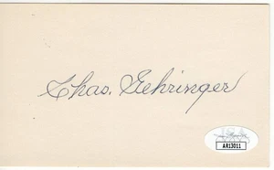Charlie Gehringer Signed Autographed Index Card Tigers HOFer JSA AR13011 - Picture 1 of 2