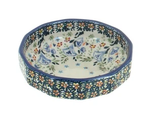Blue Rose Polish Pottery Periwinkle Small Angular Bowl - Picture 1 of 1