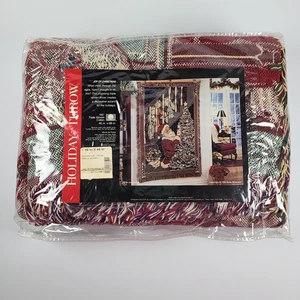 NOS Throw Blanket Tapestry "The Joy of Christmas" Santa Christmas Tree Holiday - Picture 1 of 8