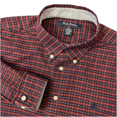 Camisa polar Brooks Brothers niño joven XL algodón Supima manga larga verde a cuadros Foto 1 de 4