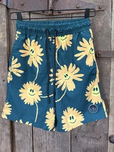 Neff Men's Board Swim Shorts Trunks Dazey Flower Sunflower Yellow Green Small - Picture 1 of 12