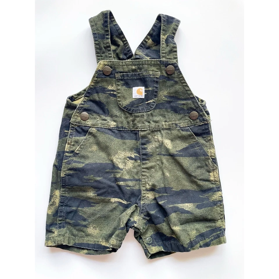 Шорты-комбинезон для мальчика Carhartt зеленые камуфляжные размер 12 месяцев - Изображение 1 из 3