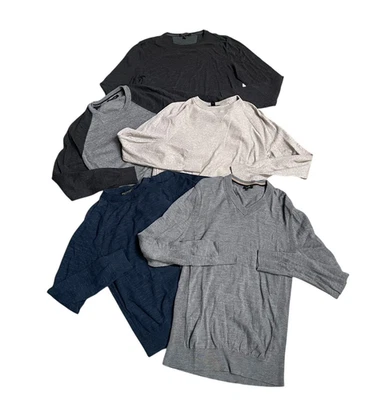 Лот из 5 мужских свитеров Banana Republic Express среднего размера из органического хлопка и шерсти - Изображение 1 из 4