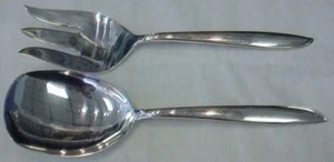 Silver Rhythm by International Sterling Silver Salad Serving Set AS 9 1/4" Orig - Picture 1 of 2