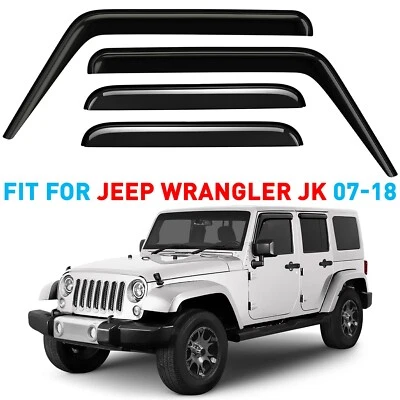 Rain Guards Vent Visors Shade for 07-18 Jeep Wrangler JK - Image 1 of 4