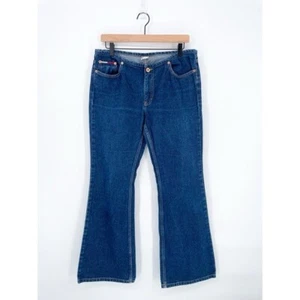 Vintage Y2K 2001 Tommy Hilfiger Low Rise Boot Cut Jeans Size 11 (33" Waist) - Picture 1 of 9