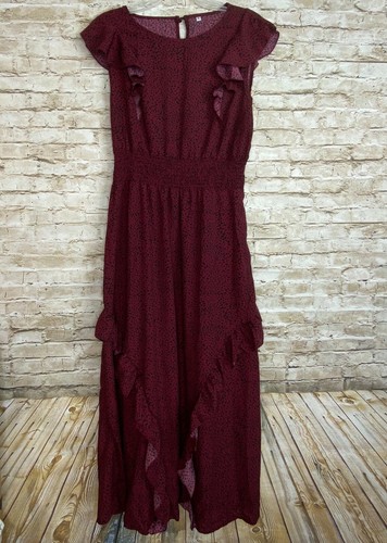 Supreme Fashions abito midi rosso manica svasata donna taglia XL NUOVO