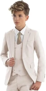 Suit for Boys Wedding Tuxedo Slim Fit 3Pcs Kids Formal Tuxedo Suit Child Blazer - Picture 1 of 39