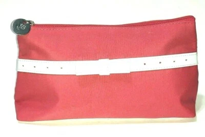 Bolsa de cosméticos de maquillaje rosa Lancome con lazo blanco usada en muy buena condición Foto 1 de 4