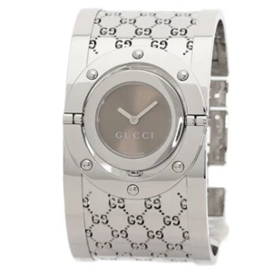 GUCCI Twirl Wide Bangle Watches YA112 Stainless Steel/Stainless Steel Ladies - Picture 1 of 19