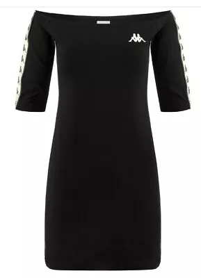 Vestido para mujer Kappa Banda Basti negro tostado gris hombro descubierto talla pequeña  Foto 1 de 4