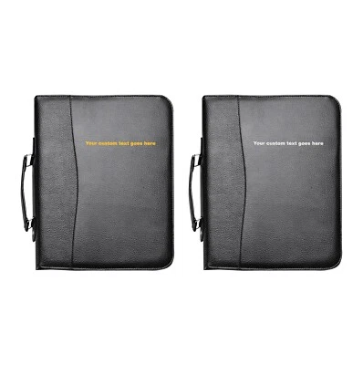 Personalised A4 Conference Folder with Handle Ringbinder Folio with Zipper Black - Image 1 of 4