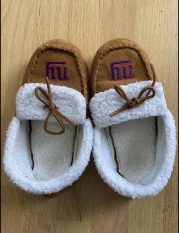 NFL NY Giants  Kid's  Sherpa Lined Moccasins Slippers Size Youth L Cover