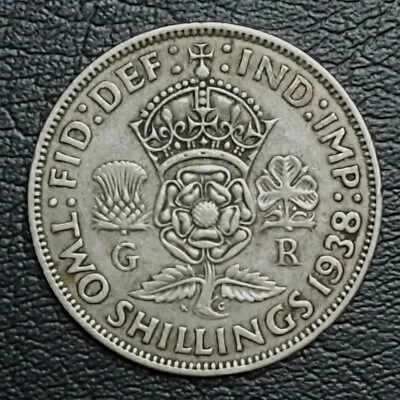 1938 Great Britain 🇬🇧 Silver Two Shillings   - Image 1 of 2