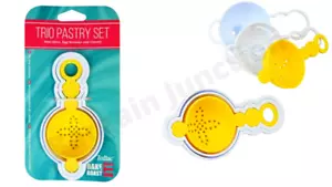 TRIO PASTRY SET OF 3 BAKING BASTING COOKING ROAST MINI SIEVE EGG STRAINER FUNNEL - Picture 1 of 12