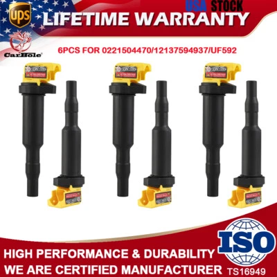 Bobinas de encendido 6 piezas para BMW 128i 328i 535i 550i Mini Cooper UF592 0221504470 NUEVO Foto 1 de 4