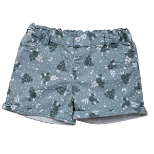 Puppet Shorts Girls Floral 8 Green Tropical Denim Mid Rise Adjustable Boyfriend - Picture 1 of 10
