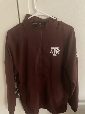 Texas A&M Aggies Adidas Maroon Game Mode Long Sleeve Half Zip Men’s Size Small Cover