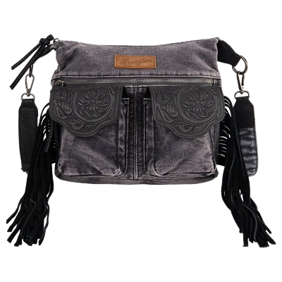 Bolso Bandolera Wrangler Damas Flecos Floral Tooled Negro Denim WG103-2009SBK Foto 1 de 2